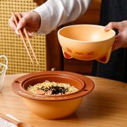 Instant Noodle Bowl with Lid and Utensils Cute Creative Cartoon Cat Design Single-serve Bowl for Dormitory - Image 4