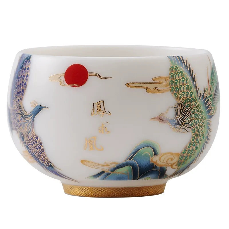 Sheep Fat Jade Unfired Master Cup Large Size High-end Single Cup Personalized Kung Fu Ceramic Tea Cup Gift for Men and Women